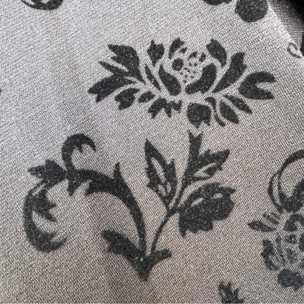 Jones New York Pull-On Pants 2X Black Velvet Floral Art  Embroidered Trouser‎ - Picture 5 of 9